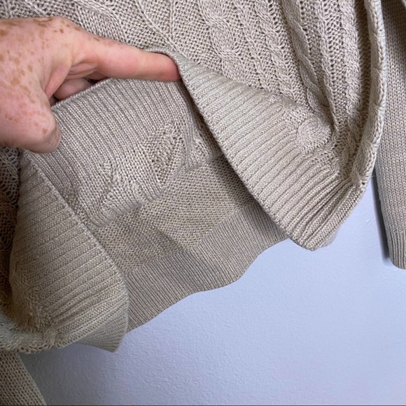 Copper Key Beige Cable Knit Sweater Medium - Picture 4 of 7